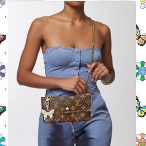 Louis Vuitton monogram vintage international long wallet converted Crossbody